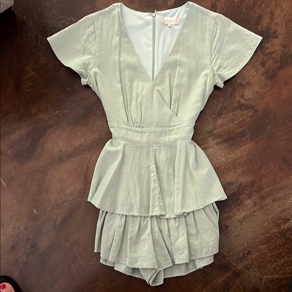 Altar'd State size XS Soft Green Seafoam Romper